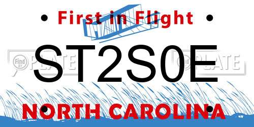 ST2S0E North Carolina License Plate