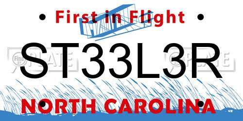 ST33L3R North Carolina License Plate