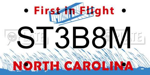 ST3B8M North Carolina License Plate