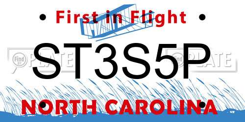 ST3S5P North Carolina License Plate
