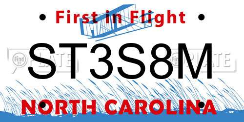 ST3S8M North Carolina License Plate