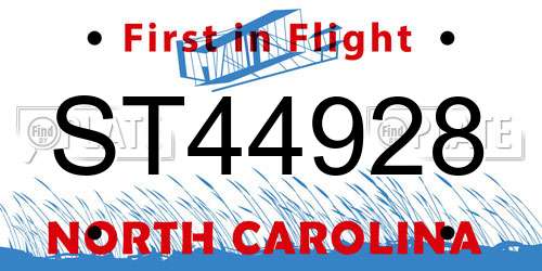 ST44928 North Carolina License Plate