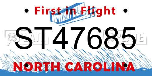 ST47685 North Carolina License Plate