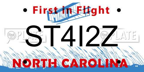 ST4I2Z North Carolina License Plate