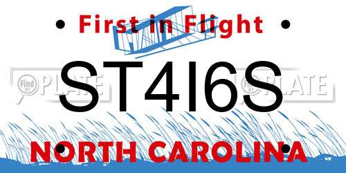 ST4I6S North Carolina License Plate