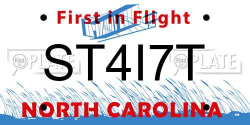 ST4I7T North Carolina License Plate