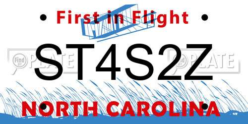 ST4S2Z North Carolina License Plate