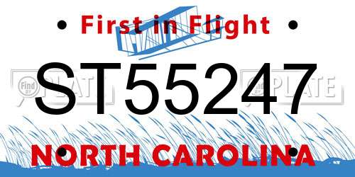 ST55247 North Carolina License Plate