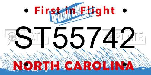 ST55742 North Carolina License Plate