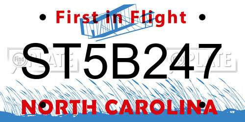 ST5B247 North Carolina License Plate
