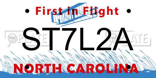 ST7L2A North Carolina License Plate