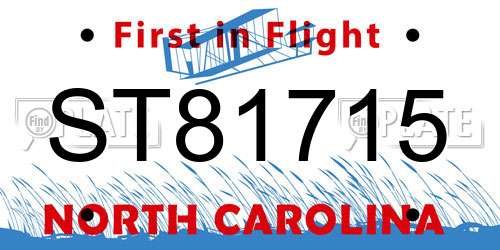ST81715 North Carolina License Plate