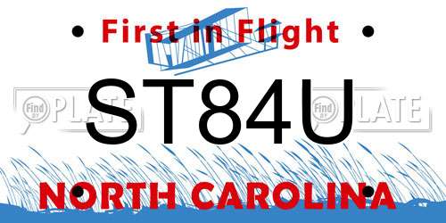 ST84U North Carolina License Plate