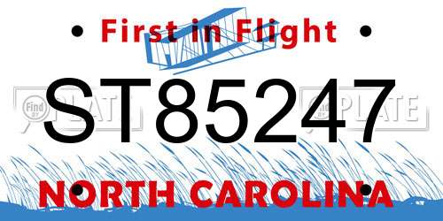ST85247 North Carolina License Plate