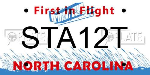 STA12T North Carolina License Plate