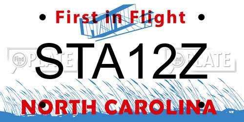 STA12Z North Carolina License Plate