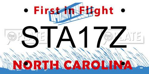 STA17Z North Carolina License Plate