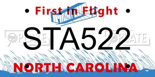 STA522 North Carolina License Plate