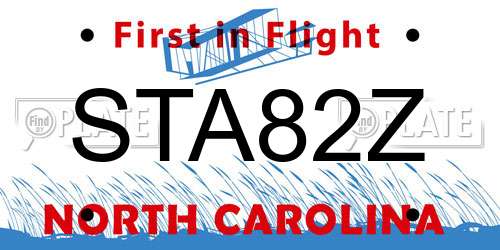 STA82Z North Carolina License Plate