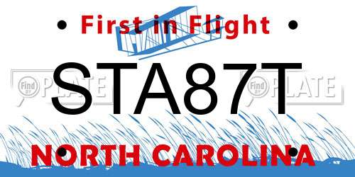 STA87T North Carolina License Plate
