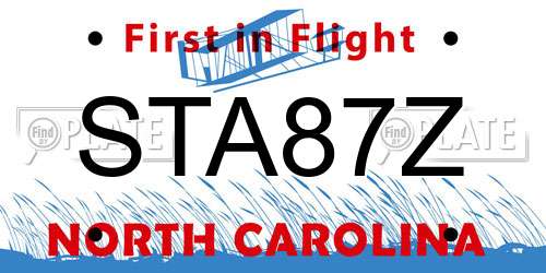 STA87Z North Carolina License Plate