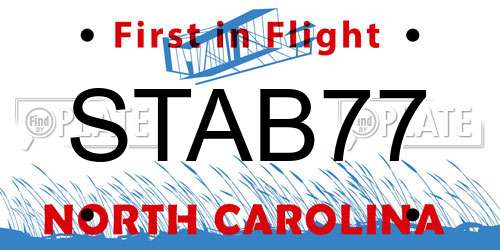 STAB77 North Carolina License Plate