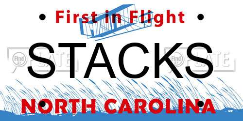 STACKS North Carolina License Plate