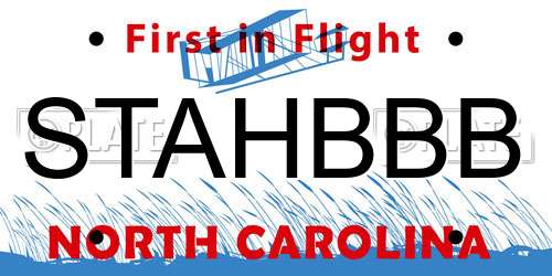 STAHBBB North Carolina License Plate