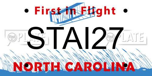 STAI27 North Carolina License Plate