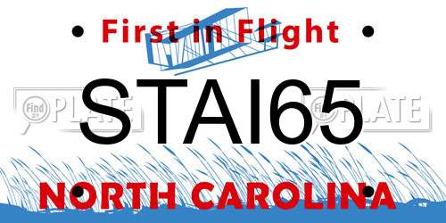 STAI65 North Carolina License Plate