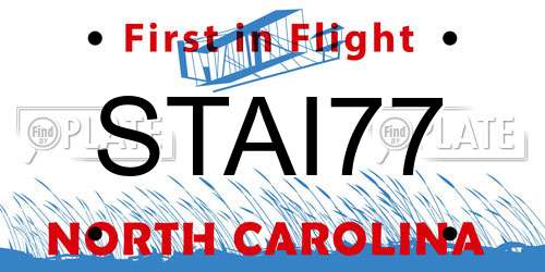 STAI77 North Carolina License Plate