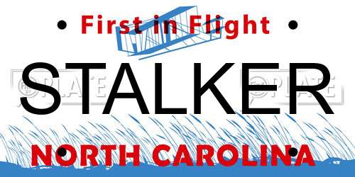 STALKER North Carolina License Plate