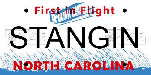 STANGIN North Carolina License Plate