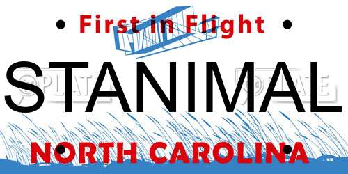 STANIMAL North Carolina License Plate