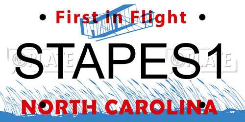 STAPES1 North Carolina License Plate