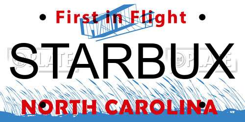 STARBUX North Carolina License Plate