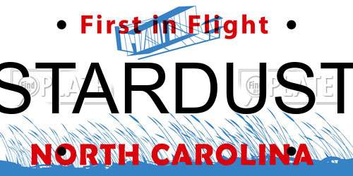 STARDUST North Carolina License Plate