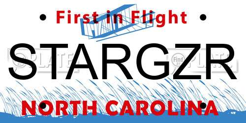 STARGZR North Carolina License Plate