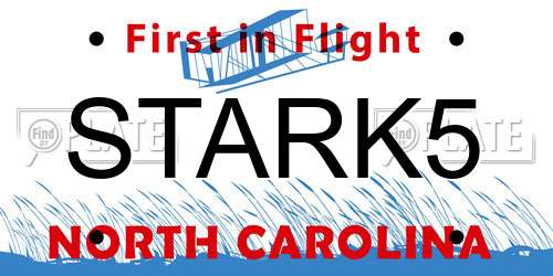 STARK5 North Carolina License Plate