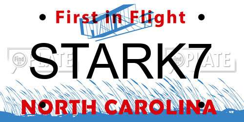 STARK7 North Carolina License Plate