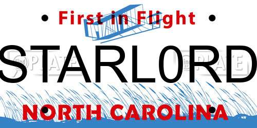 STARL0RD North Carolina License Plate