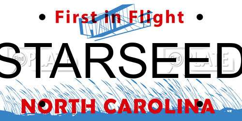 STARSEED North Carolina License Plate