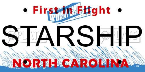 STARSHIP North Carolina License Plate