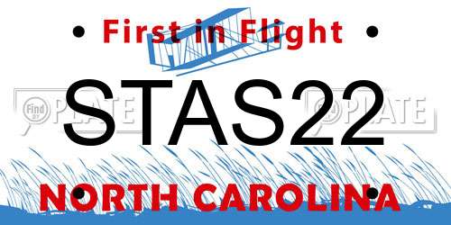 STAS22 North Carolina License Plate