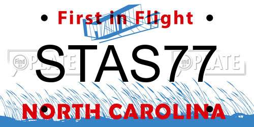 STAS77 North Carolina License Plate
