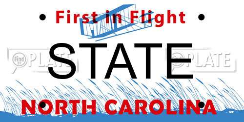 STATE North Carolina License Plate