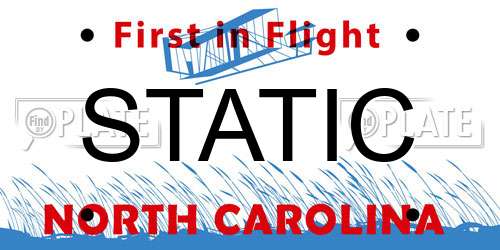 STATIC North Carolina License Plate