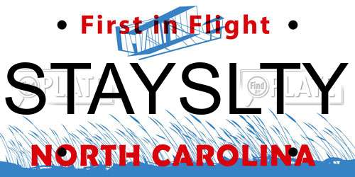 STAYSLTY North Carolina License Plate