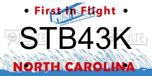 STB43K North Carolina License Plate