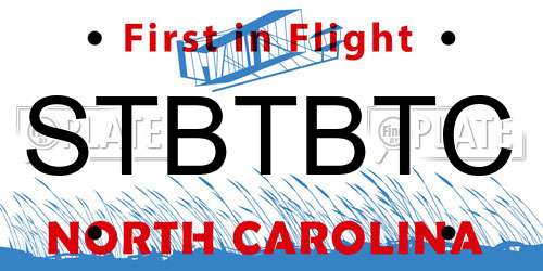 STBTBTC North Carolina License Plate